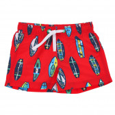 Pantaloni scurți tip costum de baie cu imprimeu surf, roșu Benetton 234074 