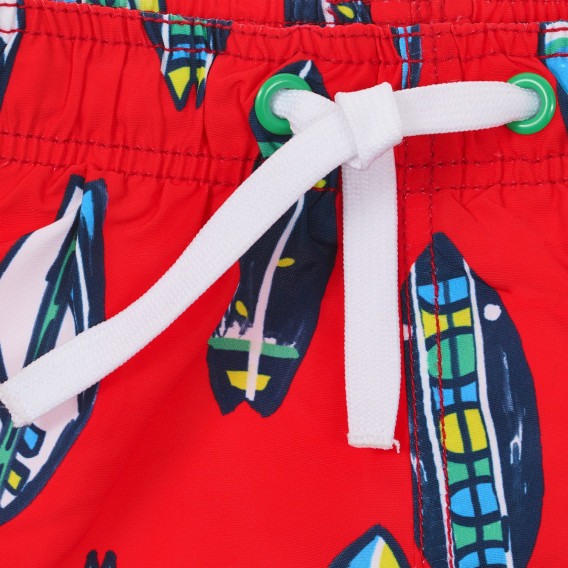 Pantaloni scurți tip costum de baie cu imprimeu surf, roșu Benetton 234075 2
