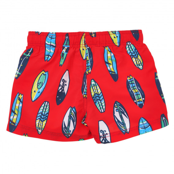 Pantaloni scurți tip costum de baie cu imprimeu surf, roșu Benetton 234076 3