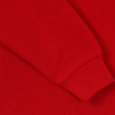 Bluză din bumbac cu mâneci lungi și guler, roșie Benetton 234111 2