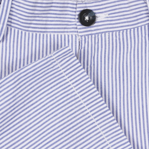 Pantaloni scurți din bumbac cu dungi albe și albastre Benetton 234160 2