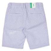 Pantaloni scurți din bumbac cu dungi albe și albastre Benetton 234161 3