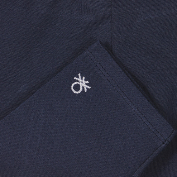 Colanți din bumbac cu logo de marcă brodat, albastru Benetton 234167 2