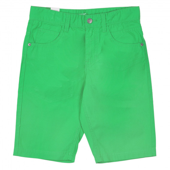 Pantaloni scurți din bumbac de culoare verde Benetton 234191 