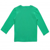 Bluză din bumbac cu mâneci lungi și imprimeu grafic, verde Benetton 234233 4