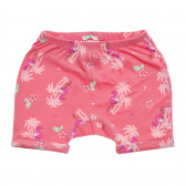 Pantaloni scurți din bumbac cu flamingo pentru bebeluș, roz Benetton 234251 