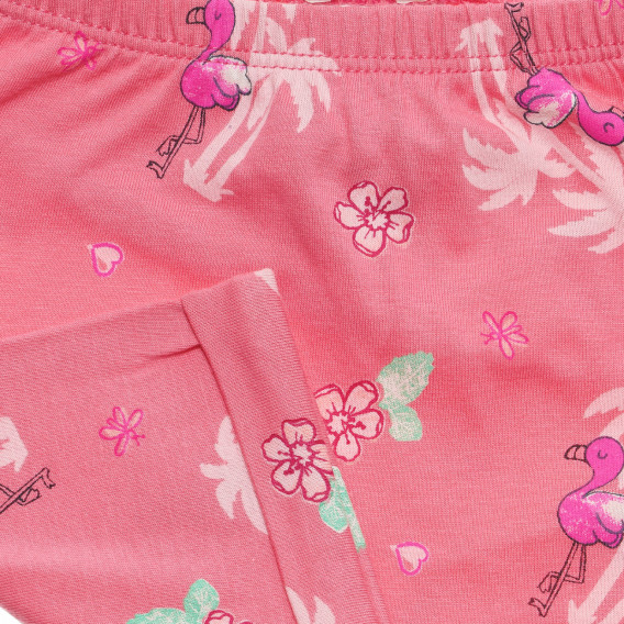 Pantaloni scurți din bumbac cu flamingo pentru bebeluș, roz Benetton 234252 2