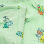 Pantaloni scurți din bumbac cu imprimeu pentru bebeluș, de culoare mentă Benetton 234260 2