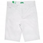 Pantaloni scurți din bumbac cu sigla mărcii, albi Benetton 234363 5