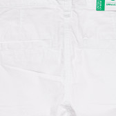Pantaloni scurți din bumbac cu sigla mărcii, albi Benetton 234366 8