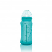 Biberon din sticlă cu schimbare de culoare la încălzire, suzetă 2 picături, peste 3 luni, 240 ml, culoare: verde Everyday baby 234668 4