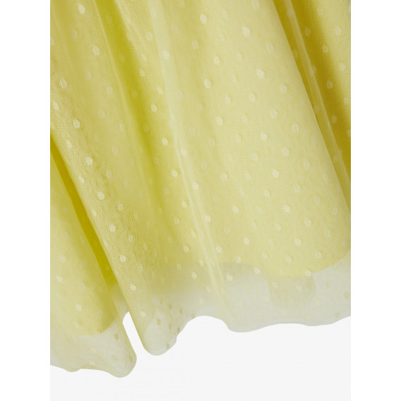 Rochie cu panglică de brocart în talie, galbenă Name it 234735 3
