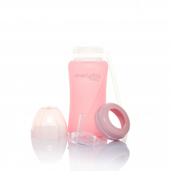 Sticlă cu pai, fabricată din sticlă, 240ml, culoare: roz Everyday baby 234771 4