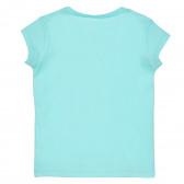 Tricou de bumbac albastru deschis pentru fete Benetton 234947 4