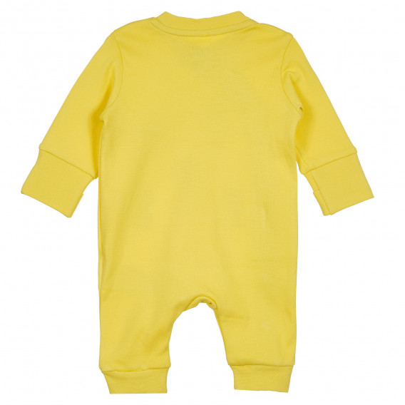 Salopetă din bumbac cu mânecă lungă pentru copii, cu imprimeuri - unisex, galben Chicco 234963 4