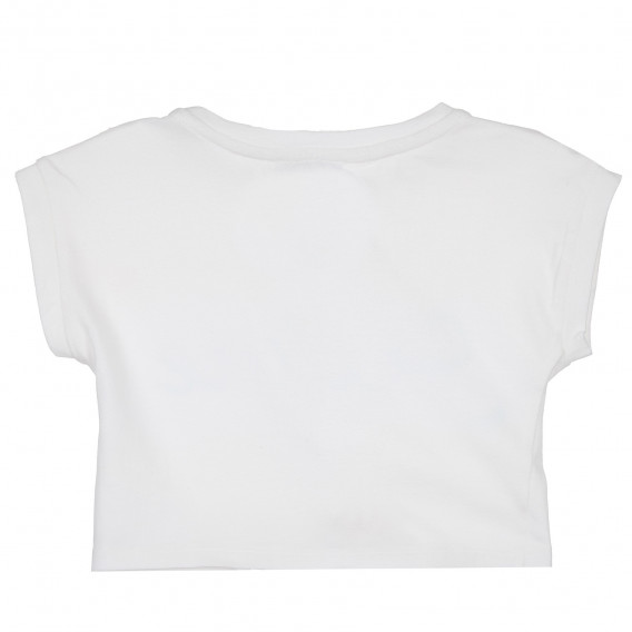 Bluză din bumbac cu mâneci scurte pentru fete, cu o panglică fantezie Chicco 234971 4