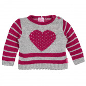 Pulover  pentru fetițe roz cu imprimeu inimii Chicco 234980 