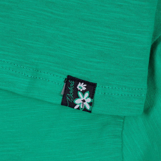 Bluză cu mânecă scurtă, verde, cu aplicație inimă pentru fete Boboli 235006 3
