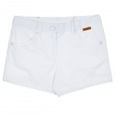 Pantaloni scurți pentru fete, albi cu dantelă Boboli 235038 