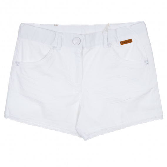 Pantaloni scurți pentru fete, albi cu dantelă Boboli 235038 