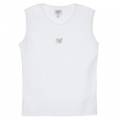 Bluză din bumbac fără mâneci, cu logo-ul mărcii pentru fete Armani 235061 