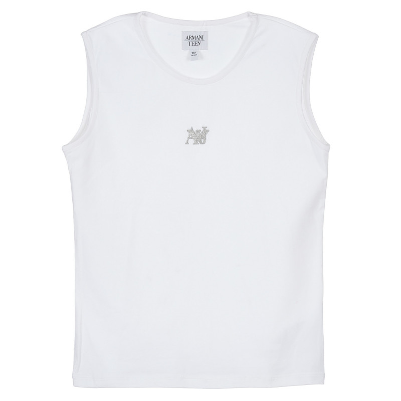 Bluză din bumbac fără mâneci, cu logo-ul mărcii pentru fete  235061