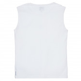 Bluză din bumbac fără mâneci, cu logo-ul mărcii pentru fete Armani 235064 4