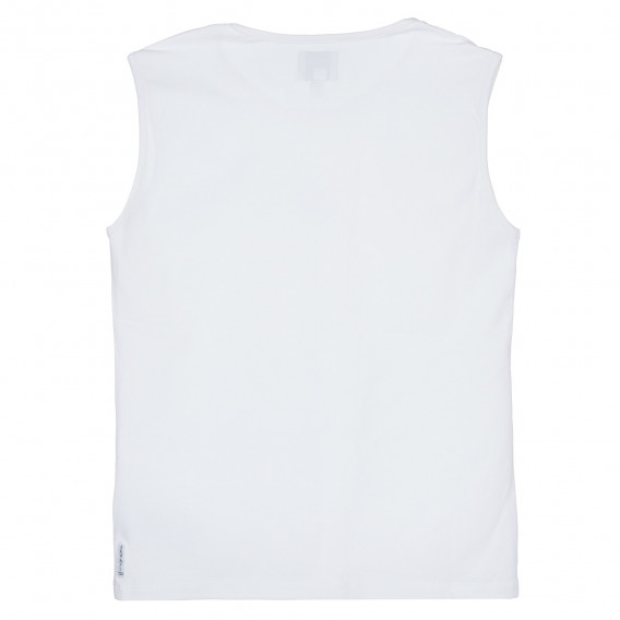 Bluză din bumbac fără mâneci, cu logo-ul mărcii pentru fete Armani 235064 4