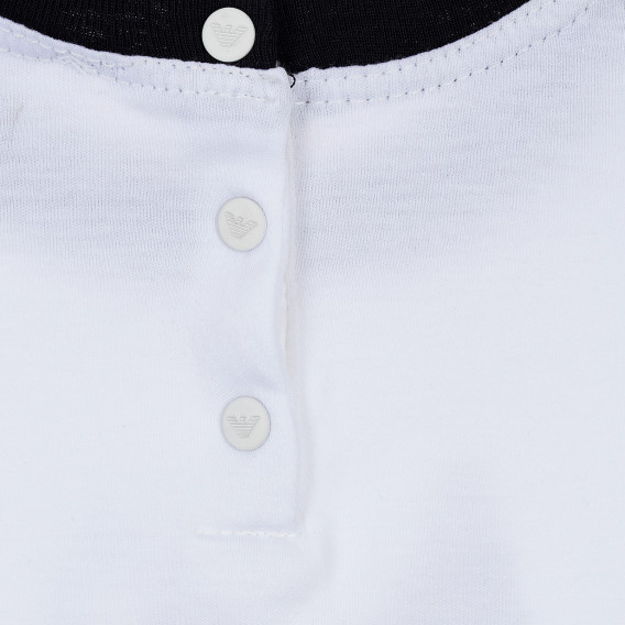 Bluză din bumbac cu mânecă scurtă cu imprimeu pentru o fetiță Armani 235084 3