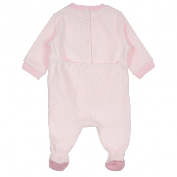 Salopetă din pluș cu broderie și aplic pentru bebeluși, roz Chicco 235093 4