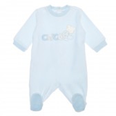 Salopetă din pluș cu broderie și aplic pentru bebeluși, albastră Chicco 235220 