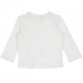 Bluză din bumbac cu mânecă lungă pentru fete cu imprimeu colier, ecru Chicco 235337 4