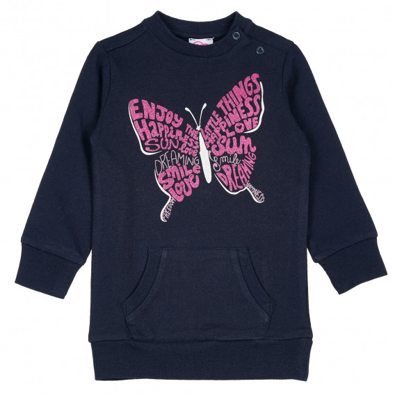 Bluză din bumbac cu mâneci lungi, marca Chicco, cu imprimeu fluture pentru fete Chicco 235342 