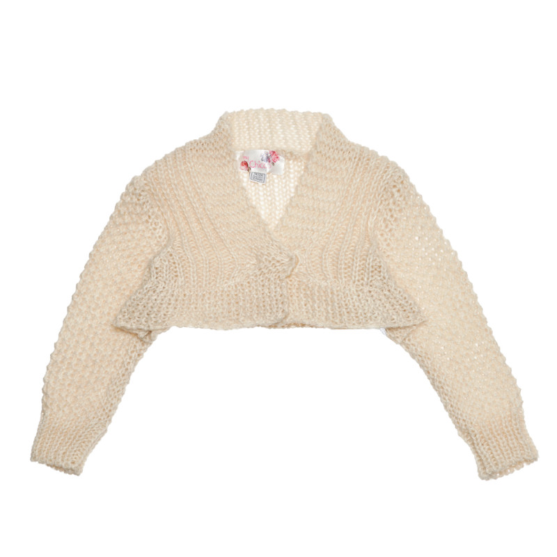 Cardigan tricotat, model interesant pentru fete, bej  235362
