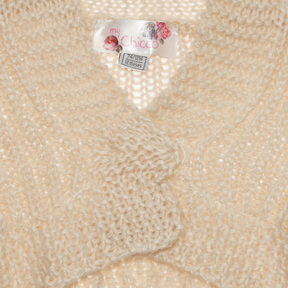 Cardigan tricotat, model interesant pentru fete, bej Chicco 235364 3