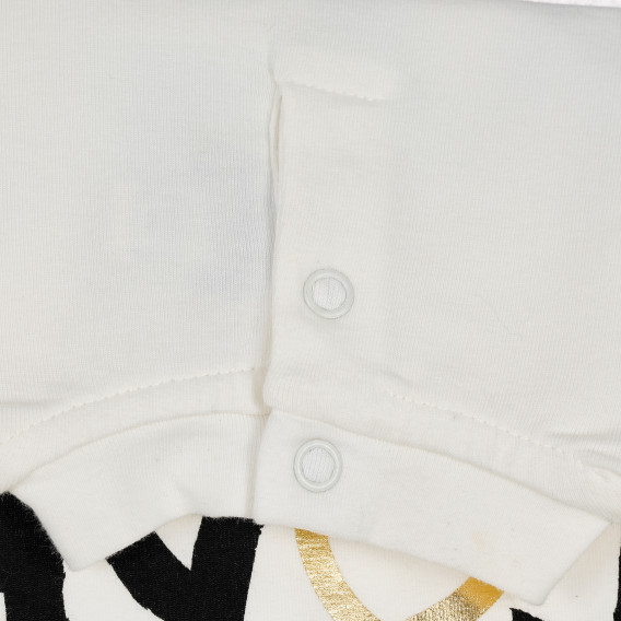 Bluză din bumbac cu mânecă lungă pentru fete cu imprimeu „Love”, ecru Chicco 235386 3