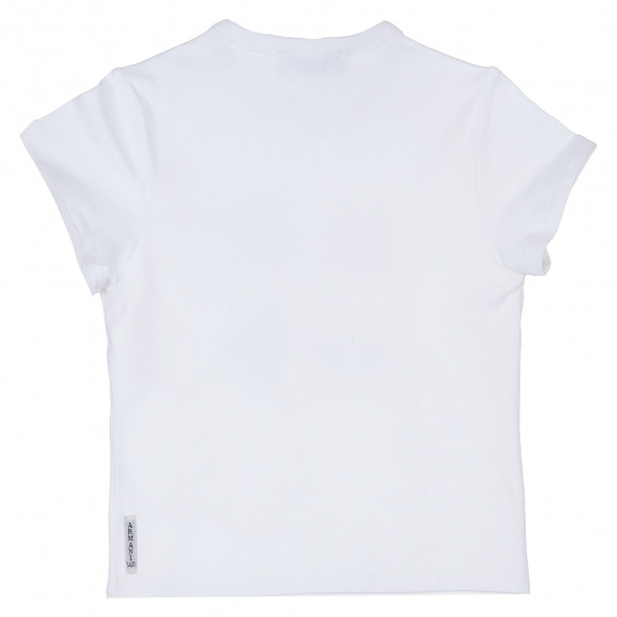 Bluză din bumbac cu mâneci scurte și imprimeu de balerini pentru fetițe Armani 235606 4