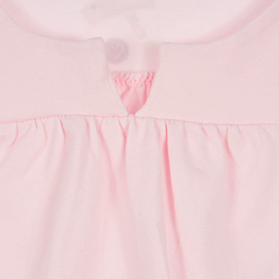 Bluză de bumbac de culoare roz, cu mâneci scurte și o aplicație de inimă pentru fete Armani 235608 2