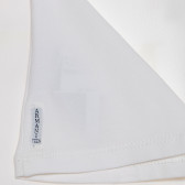Bluză din bumbac de culoare albă cu mâneci scurte și inscripție pentru fete Armani 235613 3
