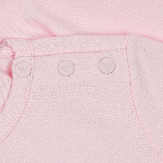Bluză din bumbac cu mânecă scurtă și imprimeu color pentru fete Armani 235617 3