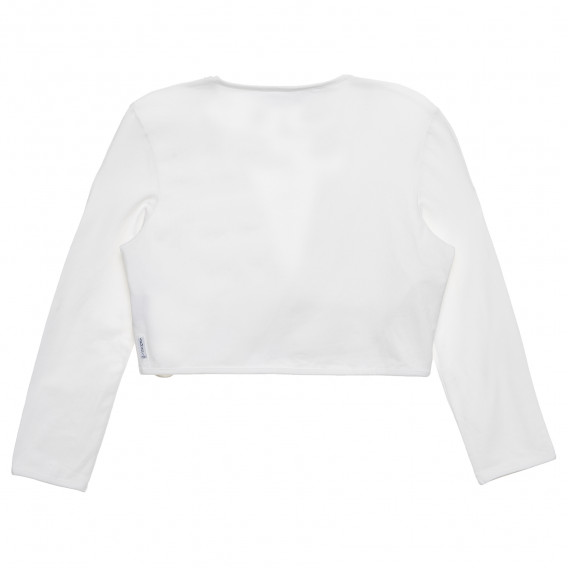 Bluză din bumbac cu mânecă lungă pentru fete, albă Armani 235634 2