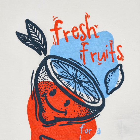 Tricou din bumbac cu inscripție și imagine cu fructe pentru băieți KIABI 235710 2
