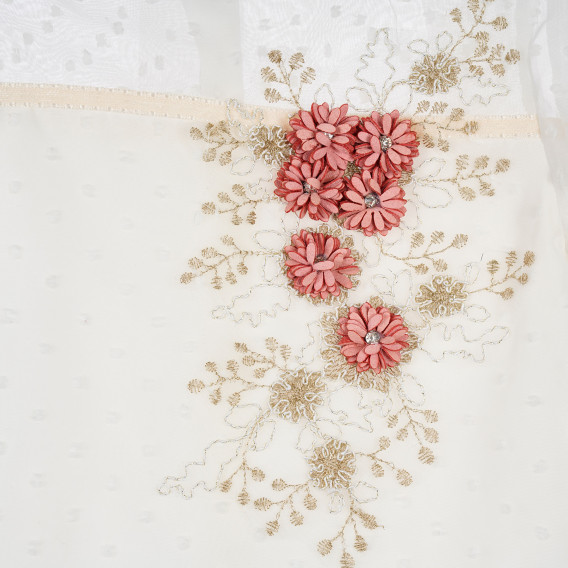 Bluză cu mâneci scurte, cu aplicație florală și nasturi pe spate pentru fete Picolla Speranza 235781 3