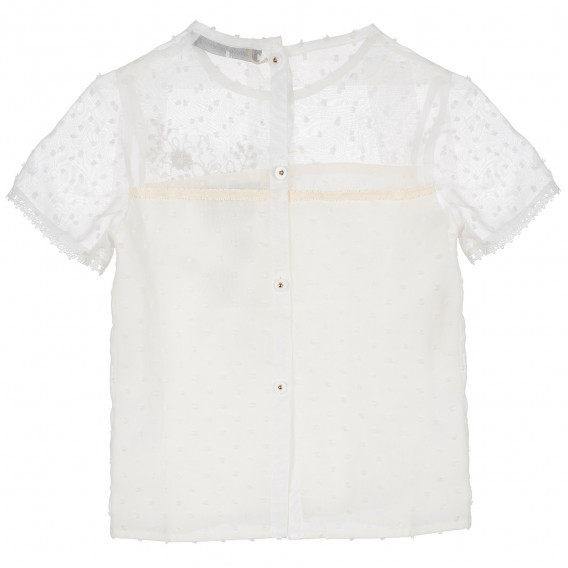 Bluză cu mâneci scurte, cu aplicație florală și nasturi pe spate pentru fete Picolla Speranza 235783 6
