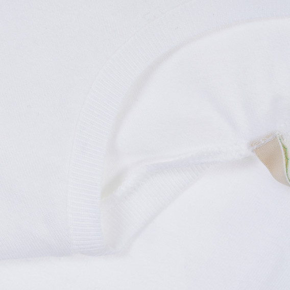 Tricou alb din bumbac cu mânecă scurtă pentru băieți Benetton 235819 3