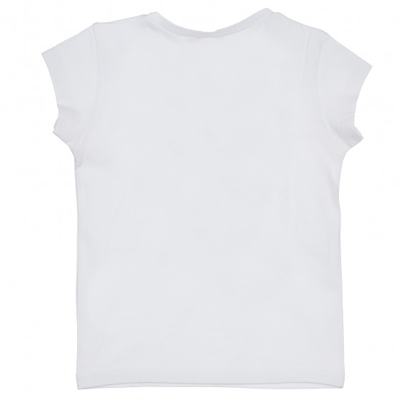 Tricou alb din bumbac cu mânecă scurtă pentru băieți Benetton 235820 4