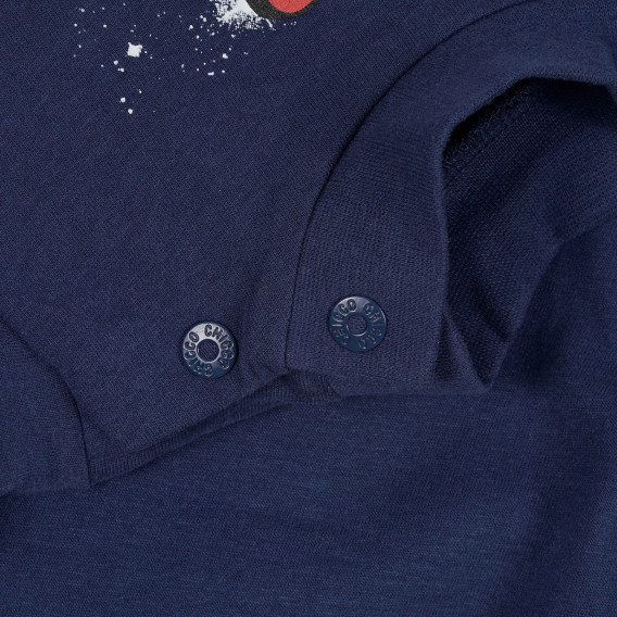 Bluză din bumbac bleumarin cu mâneci lungi și imprimeu pentru băieți Chicco 235846 3