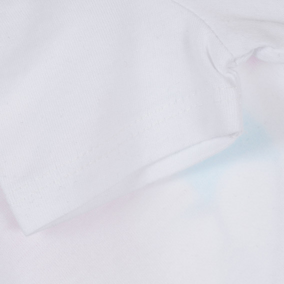 Tricou de bumbac pentru băieți, cu imprimeu strălucitor, alb Boboli 235865 2
