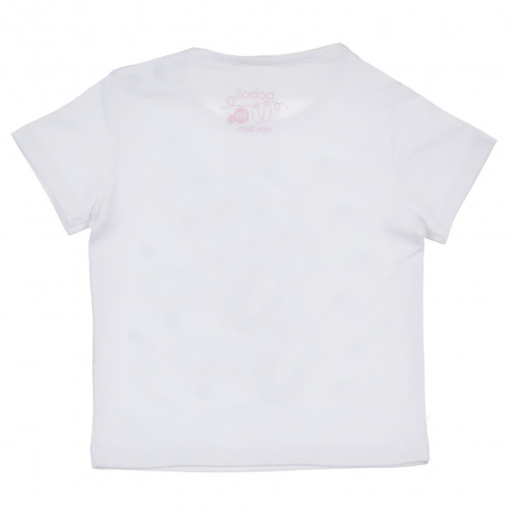 Tricou de bumbac pentru băieți, cu imprimeu strălucitor, alb Boboli 235866 4