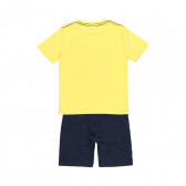 Set de tricou și pantaloni scurți din bumbac, galben cu albastru Boboli 235933 2